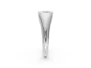 Tension Engagement Ring Setting for Radiant Cut Center with Wide Tapered Band and Tension Head in White Gold