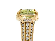 Solitaire Engagement Ring Setting for Fancy Yellow Radiant Cut Center with Accented Split Shank and Prong Head in Yellow Gold