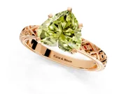 Solitaire Engagement Ring Setting for Fancy Yellow Heart-Shaped Center with Milgrain X Pattern Band and Prong Head in Rose Gold