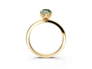 Solitaire Engagement Ring Setting for Fancy Green Marquise Center with Thin Rounded Plain Band and Prong Head in Yellow Gold
