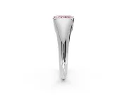 Tension Engagement Ring Setting for Fancy Pink Radiant Cut Center with Wide Tapered Band and Tension Head in Sterling Silver