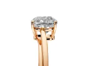 Solitaire Engagement Ring Setting for Cushion Cut Center with Plain Bypass Twist Band and Prong Head in Rose Gold