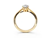 Solitaire Engagement Ring Setting for Pear-Shaped Center with Knife Ridge Band and Claw Prong Head in Yellow Gold