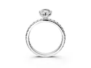 Solitaire Engagement Ring Setting for Marquise Center with Shared-Prong Accents and Prong Head in Platinum