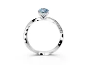 Side Accent Engagement Ring Setting for Fancy Blue Pear-Shaped Center with Accent Shoulders and Prong Head in White Gold