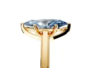 Solitaire Engagement Ring Setting for Fancy Blue Marquise Center with Flat-Sided Plain Band and Prong Head in Yellow Gold