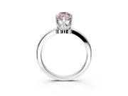 Solitaire Engagement Ring Setting for Fancy Pink Marquise Center with Plain Band and Tulip Prong Head in Sterling Silver