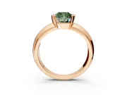Tension Engagement Ring Setting for Fancy Green Cushion Cut Center with Wide Flat Band and Tension Head in Rose Gold