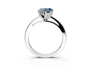 Solitaire Engagement Ring Setting for Fancy Blue Heart-Shaped Center with Basket Rail and Prong Head in Platinum