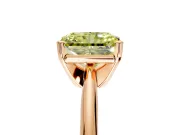 Solitaire Engagement Ring Setting for Fancy Yellow Radiant Cut Center with Knife Ridge Band and Claw Prong Head in Rose Gold
