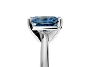Solitaire Engagement Ring Setting for Fancy Blue Emerald Cut Center with Knife Ridge Band and Claw Prong Head in Platinum