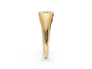 Tension Engagement Ring Setting for Fancy Yellow Radiant Cut Center with Wide Tapered Band and Tension Head in Yellow Gold