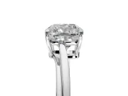 Solitaire Engagement Ring Setting for Cushion Cut Center with Plain Bypass Twist Band and Prong Head in White Gold