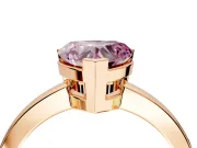 Solitaire Engagement Ring Setting for Fancy Pink Heart-Shaped Center with Plain Band and Flat Tab Prong Head in Rose Gold