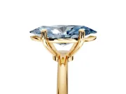 Minimalist Solitaire Engagement Ring Setting for Fancy Blue Marquise Center with Thin Band and Prong Head in Yellow Gold
