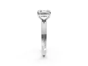 Solitaire Engagement Ring Setting for Asscher Cut Center with Wide Knife Ridge Band and Prong Head in Platinum