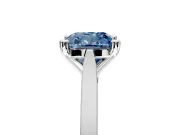 Solitaire Engagement Ring Setting for Fancy Blue Cushion Cut Center with Tapered Shoulders and Prong Head in Platinum