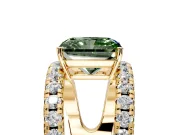 Solitaire Engagement Ring Setting for Fancy Green Radiant Cut Center with Wide-Open Split Shank and Prong Head in Yellow Gold