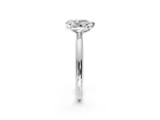 Low-Set Solitaire Engagement Ring Setting for Pear-Shaped Center with Thin Plain Band and Prong Head in Platinum