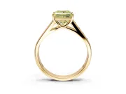 Solitaire Engagement Ring Setting for Fancy Yellow Princess Cut Center with Cathedral Channel Band and Prong Head in Yellow Gold