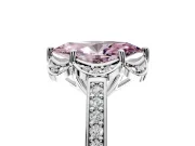 Floral Engagement Ring Setting for Fancy Pink Marquise Center with Four Accent Clusters and Prong Head in Platinum