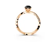 Side Accent Engagement Ring Setting for Fancy Black Marquise Center with Accent Shoulders and Prong Head in Rose Gold