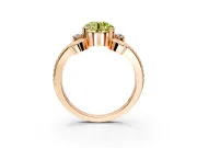 Solitaire Engagement Ring Setting for Fancy Yellow Round Cut Center with Twisted Band and Scroll Prong Head in Rose Gold