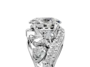 Halo Engagement Ring Setting for Oval Center with Marquise and Pave Bypass Band and Prong Head in Platinum