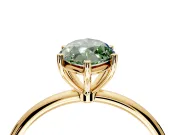 Solitaire Engagement Ring Setting for Fancy Green Marquise Center with Straight Thin Band and Prong Head in Yellow Gold