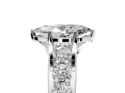 Solitaire Engagement Ring Setting for Marquise Center with Graduated Shared Prongs and Prong Head in Sterling Silver