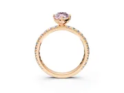 Solitaire Engagement Ring Setting for Fancy Pink Marquise Center with Shared-Prong Accents and Prong Head in Rose Gold