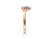 Solitaire Engagement Ring Setting for Fancy Pink Pear-Shaped Center with Narrow Cathedral Band and Prong Head in Rose Gold