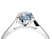 Solitaire Engagement Ring Setting for Fancy Blue Marquise Center with Tapered Shoulders and Prong Head in Platinum