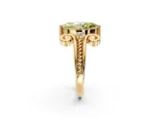 Solitaire Engagement Ring Setting for Fancy Yellow Marquise Center with Twisted Band and Scroll Prong Head in Yellow Gold