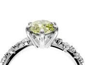 Solitaire Engagement Ring Setting for Fancy Yellow Marquise Center with Trailing Leaf Accent Band and Prong Head in Platinum