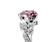 Solitaire Engagement Ring Setting for Fancy Pink Heart-Shaped Center with Marquise Accent Twist Band and Prong Head in White Gold