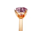 Solitaire Engagement Ring Setting for Fancy Pink Round Cut Center with Basket Rail and Prong Head in Rose Gold