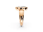 Solitaire Engagement Ring Setting for Marquise Center with Wide Band and Bezel Head in Rose Gold