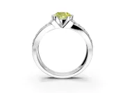 Bezel Engagement Ring Setting for Fancy Yellow Cushion Cut Center with Wide Channel-Set Band and Bezel Head in Platinum
