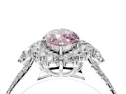 Halo Engagement Ring Setting for Fancy Pink Marquise Center with Two-Strand Split Shank and Prong Head in Platinum