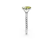 Solitaire Engagement Ring Setting for Fancy Yellow Oval Center with 2-Strand Rope Twist Band and Prong Head in Sterling Silver
