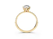 Solitaire Engagement Ring Setting for Marquise Center with Fine Pave Accents and Prong Head in Yellow Gold