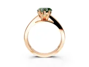 Solitaire Engagement Ring Setting for Fancy Green Heart-Shaped Center with Princess Cut Channel Band and Prong Head in Rose Gold