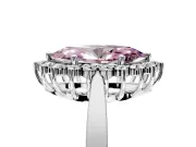 Starburst Halo Engagement Ring Setting for Fancy Pink Marquise Center with Flat Cathedral Band and Prong Head in White Gold