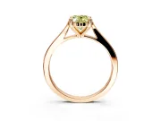 Solitaire Engagement Ring Setting for Fancy Yellow Oval Center with Tapered Shoulders and Prong Head in Rose Gold