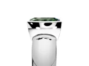 Tension Engagement Ring Setting for Fancy Green Emerald Cut Center with Wide Flat Band and Tension Head in Sterling Silver