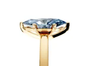 Solitaire Engagement Ring Setting for Fancy Blue Marquise Center with Basket Rail and Prong Head in Yellow Gold