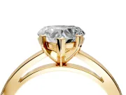 Solitaire Engagement Ring Setting for Heart-Shaped Center with Basket Rail and Prong Head in Yellow Gold