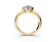 Tension Engagement Ring Setting for Round Cut Center with Wide Flat Band and Tension Head in Yellow Gold