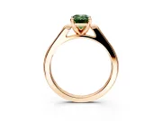 Solitaire Engagement Ring Setting for Fancy Green Emerald Cut Center with Channel Accents and Prong Head in Rose Gold